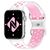 NALIA Airflow Bracelet Silicone Smart Watch Strap compatible with Apple Watch Strap SE & Series 8/7/6/5/4/3/2/1, 38mm 40mm 41mm, Sports Watch Band Men & Women White Pink