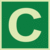 Etagenkennzeichnung - C, Grün, 15 x 15 cm, Folie, Selbstklebend, Xtra-Glo