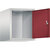 Altillo CLASSIC, 1 compartimento, anchura de compartimento 400 mm, gris luminoso / rojo rubí.