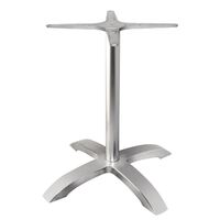 Bolero Four Leg Table Base Made of Brushed Aluminium Pre Drilled 680x660x660mm