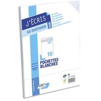 GPV Paquet de 10 pochettes vélin Blanc fond Gris 90g auto-adhésives format C4 229x324mm référence 6629