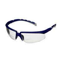 3M™ Solus™ 2000 Schutzbrillen-Serie, blau/graue Bügel, Anti-Fog-/Antikratz-Beschichtung, transparente Scheibe Lesestärke +1,5, S2015AF-BLU