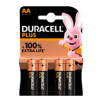 Blister(s) x 4 Pile alcaline blister x4 Duracell Plus 100% LR6 - AA 1.5V 2700mA