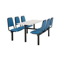 Upholstered fixed canteen table and chairs