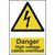 Danger high voltage cables overhead sign