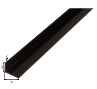 Winkelprofil, ungleichsch., PVC schwarz, LxBxHxS 1000 x 40 x 10 x 2 mm