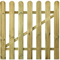 Poortje tuinhek hekwerk recht vuren, geschaafd en geimpregneerd verduurzaamd, planken 1,6x9cm FSC hout uit verantwoord bosbeheer.