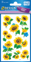 Blumenaufkleber, Papier, Sonnenblumen, bunt, 30 Aufkleber