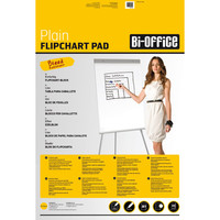 Bi-Office Flipchart Pad, Plain, 20 Sheets - 55 gr/m², A1 [Pack of 5] Folded Front