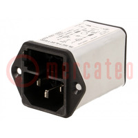 Connecteur: alimentation AC; socle; mâle; 10A; 250VAC; IEC 60320