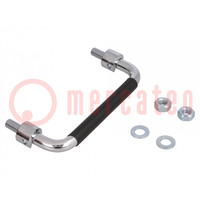 Handle; chromium plated steel; H: 43mm; L: 120mm; W: 10mm