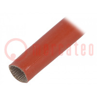 Insulating tube; fiberglass; brick red; -60÷250°C; Øint: 16mm