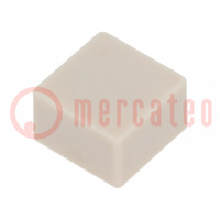 Button; push-in; 5.5mm; -25÷70°C; square; ivory; 9x9mm