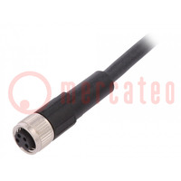 Cable de conexión; M8; PIN: 4; recto; 10m; enchufe; 60VAC; 4A; PUR