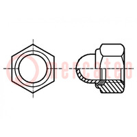 Nut; hexagonal; M5; 0.8; steel; Plating: zinc; 8mm; BN 167; DIN 986