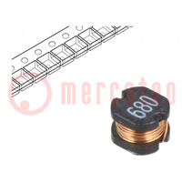 Smoorspoel: draadgewonden; SMD; 68uH; 1117mΩ; -40÷125°C; ±20%