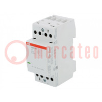 Contactor: 2-pole installation; 25A; 24VAC,24VDC; NO x2; -25÷55°C