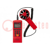 Thermoanemometer; LCD; Velocity measuring range: 0.4÷32m/s