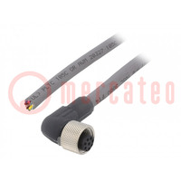 Connection lead; M12; PIN: 8; angled; 5m; plug; 36VAC; 2.2A; -25÷80°C