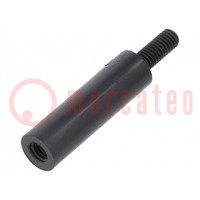 Screwed spacer sleeve; cylindrical; polyamide; M3; M3; 20mm; black