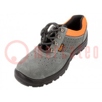 Shoes; Size: 44; grey-black; leather; with metal toecap; 7246E