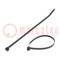 Cable tie; L: 200mm; W: 4.8mm; polyamide; 80N; black; Ømax: 50mm