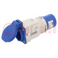Connector: AC supply; adapter; male/female; 16A; 230VAC; IEC 60309