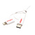 ROLINE Câble de charge et synchronisation 8 Pin/USB MicroB / Type C pour Apple et Android, blanc, 1 m
