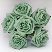 Artificial Colourfast Cottage Rose Bud Bunch - 21cm, Mint