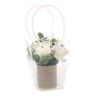 Artificial Silk Rose Flower Display - 35cm, White