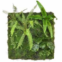 Artificial Green Wall Tropical Monstera 100 x 100cm - 100cm x 100cm, Greens