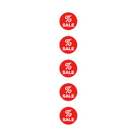 Łańcuch reklamowy / Łańcuch sufitowy / Łańcuch " Znak procentowy - SALE", wykonany z 8 tekturowych kółek