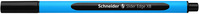 Kugelschreiber Slider Edge, Kappenmodell, XB, schwarz, Schaftfarbe: cyan-schwarz