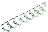 Drahtbinderücken 23 Ringe 6,4mm, 1/4 Zoll, 2:1 Teilung, weiße boxen - silver (100 Stück)