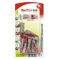 Fischer DUOPOWER 8 x 40 S 8 pc(s) Screw & wall plug kit 40 mm