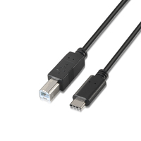 AISENS A107-0054 cable USB 2 m USB 2.0 USB C USB B Negro