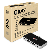 CLUB3D CSV-1591 Notebook-Dockingstation & Portreplikator Andocken USB 3.2 Gen 1 (3.1 Gen 1) Type-C Schwarz, Chrom
