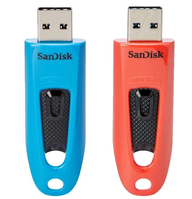 SanDisk Ultra USB flash drive 64 GB USB Type-A 3.2 Gen 1 (3.1 Gen 1) Blauw, Rood