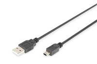 Digitus DB-300130-030-S USB kábel 3 M USB 2.0 USB A Mini-USB B Fekete