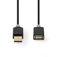 Nedis CCBW60010AT30 USB-kabel 3 m USB 2.0 USB A Antraciet
