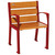 Silaos Wood and Steel Chair - RAL 3004 - Purple Red - Light Oak - With Armrests