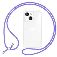 NALIA Clear Necklace Cover with Band compatible with iPhone 15 Case, Transparent Anti-Yellow Backcover & Adjustable Holder Strap, Shockproof Hardcase & Reinforced Silicone Frame...