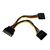 6 SATA POWER Y SPLITTER CABLE 6in SATA Power Y Splitter Cable Adapter - M/F, Male/Female, Black, 19 g, 125 mm, 225 mm, 10 mm