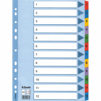 Register A4 Mylar 1-12 weiß