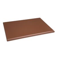 Hygiplas Extra Thick High Density Brown Chopping Board for Vegetables - 45x30cm