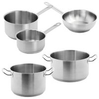 Vogue Pans Set in Stainless Steel - Casserole & Stew & Saute Pan - 5 pc