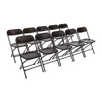 Bolero PP Folding Chairs in Black - UV and Rain Resistant - Pack of 10