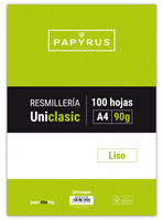RECAMBIO PAQUETE 100 HOJAS A4 UNICLASIC 90 GR. LISO SIN MARGEN PAPYRUS 53390100