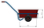 fetra® Handwagen, Ladefläche 700 x 400 mm, offen mit Rand, Kunststoffwanne 90 l, Lufträder