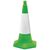 Coloured cones with reflective sleeves, 50cm high green